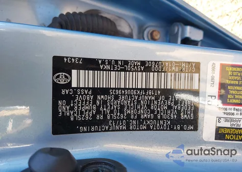 2013 Toyota Camry Le из США, поврежденный, VIN 4T1BF1FK9DU649635